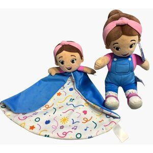 Set of 2 Ms. Rachel Plush Doll & Lovey Blanket Set For Babies & Toddlers Soft
